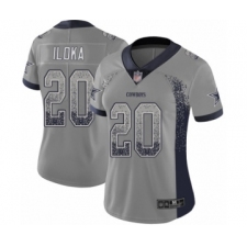 Women's Dallas Cowboys #20 George Iloka Limited Gray Rush Drift Fashion Football Jersey