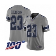 Men's Dallas Cowboys #23 Darian Thompson Limited Gray Inverted Legend 100th Season Football Jersey
