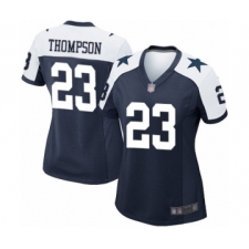 Women's Dallas Cowboys #23 Darian Thompson Game Navy Blue Throwback Alternate Football Jersey