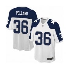 Men's Dallas Cowboys #36 Tony Pollard Game White Throwback Alternate Football Jersey