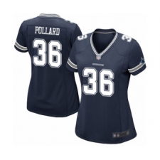 Women's Dallas Cowboys #36 Tony Pollard Game Navy Blue Team Color Football Jersey
