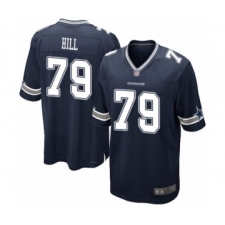 Men's Dallas Cowboys #79 Trysten Hill Game Navy Blue Team Color Football Jersey