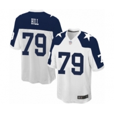 Men's Dallas Cowboys #79 Trysten Hill Game White Throwback Alternate Football Jersey
