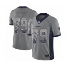 Men's Dallas Cowboys #79 Trysten Hill Limited Gray Rush Drift Fashion Football Jersey