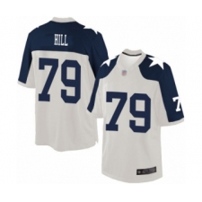 Men's Dallas Cowboys #79 Trysten Hill Limited White Throwback Alternate Football Jersey