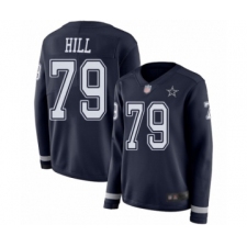 Women's Dallas Cowboys #79 Trysten Hill Limited Navy Blue Therma Long Sleeve Football Jersey