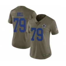 Women's Dallas Cowboys #79 Trysten Hill Limited Olive 2017 Salute to Service Football Jersey