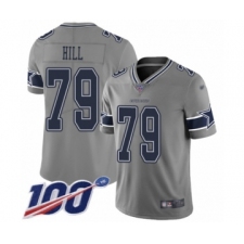 Youth Dallas Cowboys #79 Trysten Hill Limited Gray Inverted Legend 100th Season Football Jersey