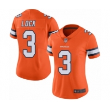 Women's Denver Broncos #3 Drew Lock Limited Orange Rush Vapor Untouchable Football Jersey