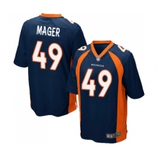 Men's Denver Broncos #49 Craig Mager Game Navy Blue Alternate Football Jersey
