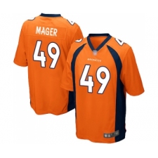 Men's Denver Broncos #49 Craig Mager Game Orange Team Color Football Jersey