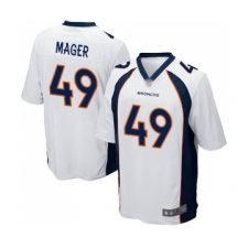 Men's Denver Broncos #49 Craig Mager Game White Football Jersey