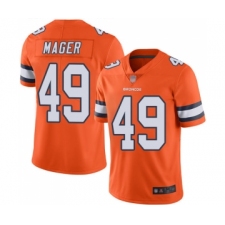 Men's Denver Broncos #49 Craig Mager Limited Orange Rush Vapor Untouchable Football Jersey