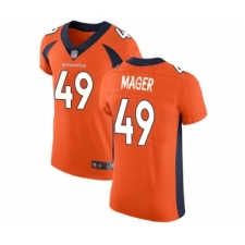 Men's Denver Broncos #49 Craig Mager Orange Team Color Vapor Untouchable Elite Player Football Jersey