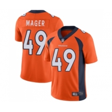 Men's Denver Broncos #49 Craig Mager Orange Team Color Vapor Untouchable Limited Player Football Jersey