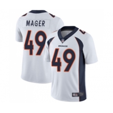Men's Denver Broncos #49 Craig Mager White Vapor Untouchable Limited Player Football Jersey