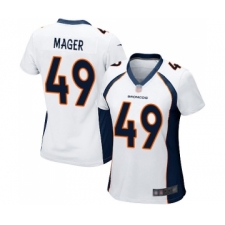 Women's Denver Broncos #49 Craig Mager Game White Football Jersey