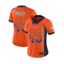 Women's Denver Broncos #49 Craig Mager Limited Orange Rush Drift Fashion Football Jersey