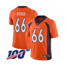 Men's Denver Broncos #66 Dalton Risner Orange Team Color Vapor Untouchable Limited Player 100th Season Football Jersey
