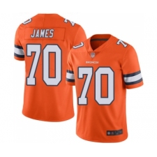 Men's Denver Broncos #70 Ja Wuan James Limited Orange Rush Vapor Untouchable Football Jersey