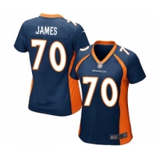 Women's Denver Broncos #70 Ja Wuan James Game Navy Blue Alternate Football Jersey