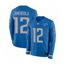 Men's Detroit Lions #12 Danny Amendola Limited Blue Therma Long Sleeve Football Jersey