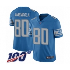 Men's Detroit Lions #80 Danny Amendola Blue Team Color Vapor Untouchable Limited Player 100th Season Football Jersey