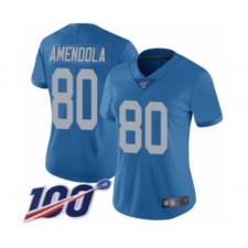 Women's Detroit Lions #80 Danny Amendola Blue Alternate Vapor Untouchable Limited Player 100th Season Football Jersey