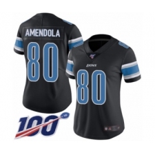 Women's Detroit Lions #80 Danny Amendola Limited Black Rush Vapor Untouchable 100th Season Football Jersey