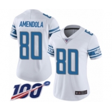 Women's Detroit Lions #80 Danny Amendola White Vapor Untouchable Limited Player 100th Season Football Jersey