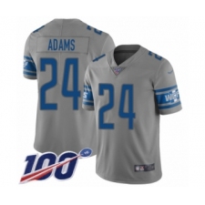 Youth Detroit Lions #24 Andrew Adams Limited Gray Inverted Legend 100th Season Football Jersey