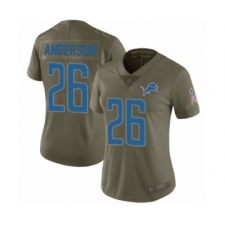 Women's Detroit Lions #26 C.J. Anderson Limited Olive 2017 Salute to Service Football Jersey