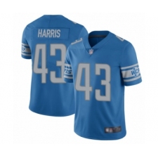Men's Detroit Lions #43 Will Harris Blue Team Color Vapor Untouchable Limited Player Football Jersey
