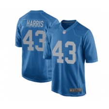 Men's Detroit Lions #43 Will Harris Game Blue Alternate Football Jersey