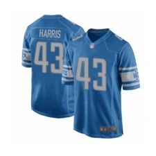 Men's Detroit Lions #43 Will Harris Game Blue Team Color Football Jersey