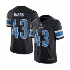 Men's Detroit Lions #43 Will Harris Limited Black Rush Vapor Untouchable Football Jersey