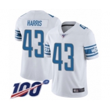 Men's Detroit Lions #43 Will Harris White Vapor Untouchable Limited Player 100th Season Football Jersey