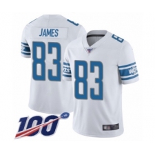 Men's Detroit Lions #83 Jesse James White Vapor Untouchable Limited Player 100th Season Football Jersey