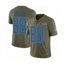 Men's Detroit Lions #88 T.J. Hockenson Limited Olive 2017 Salute to Service Football Jersey