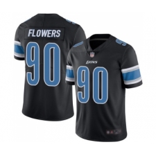 Men's Detroit Lions #90 Trey Flowers Limited Black Rush Vapor Untouchable Football Jersey