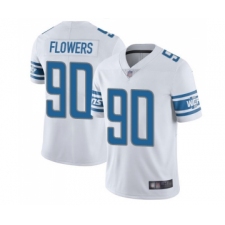 Men's Detroit Lions #90 Trey Flowers White Vapor Untouchable Limited Player Football Jersey