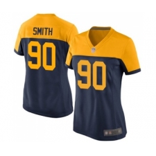 Women's Green Bay Packers #90 Za'Darius Smith Limited Navy Blue Alternate Football Jersey