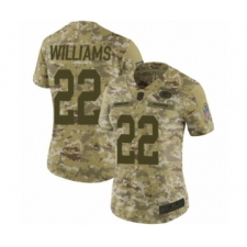 Women's Green Bay Packers #22 Dexter Williams Limited Camo 2018 Salute to Service Football Jersey