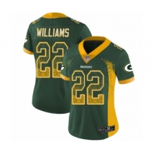 Women's Green Bay Packers #22 Dexter Williams Limited Green Rush Drift Fashion Football Jersey