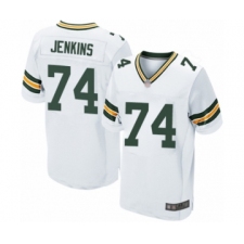 Men's Green Bay Packers #74 Elgton Jenkins Elite White Football Jersey