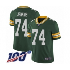 Men's Green Bay Packers #74 Elgton Jenkins Green Team Color Vapor Untouchable Limited Player 100th Season Football Jersey