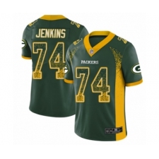 Men's Green Bay Packers #74 Elgton Jenkins Limited Green Rush Drift Fashion Football Jersey