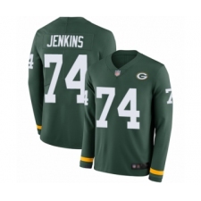 Men's Green Bay Packers #74 Elgton Jenkins Limited Green Therma Long Sleeve Football Jersey