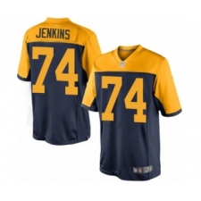Men's Green Bay Packers #74 Elgton Jenkins Limited Navy Blue Alternate Football Jersey