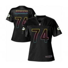 Women's Green Bay Packers #74 Elgton Jenkins Game Black Fashion Football Jersey